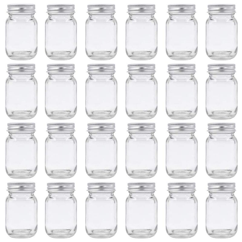 ROORUZ U Pack 2oz Mason Jar with Silver Lid for Honey Jam Spice Pack of 24 Sets - Image 1